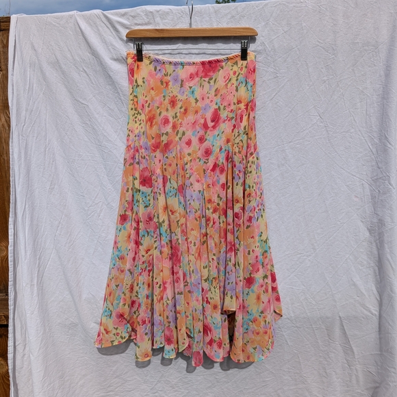 Dresses & Skirts - Vintage Y2K Floral Boho Whimsical Skirt Fairycore Goddess Ethereal Medium Large